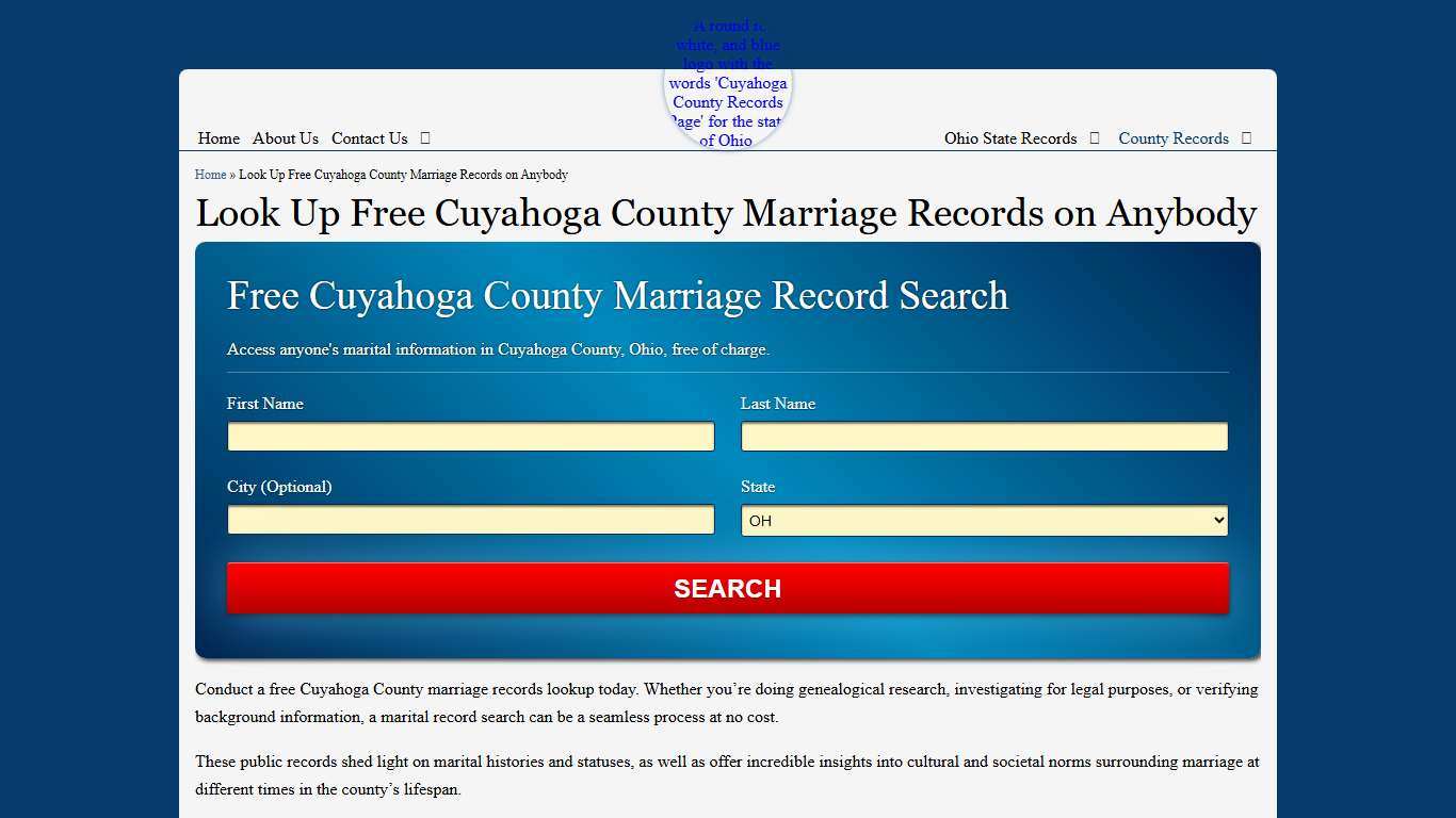 Look Up Free Cuyahoga County Marriage Records on Anybody